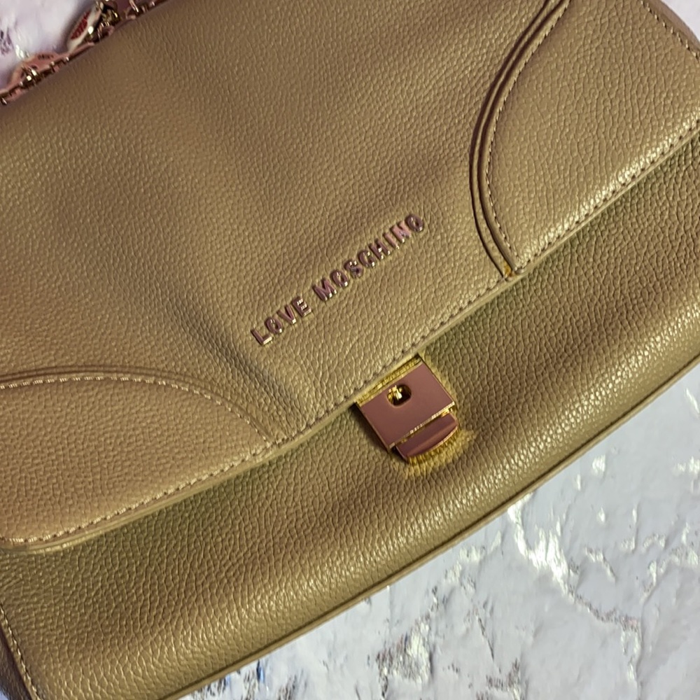 Love Moschino Leather Shoulder Bag with Removable Charms - Picture 9 of 10